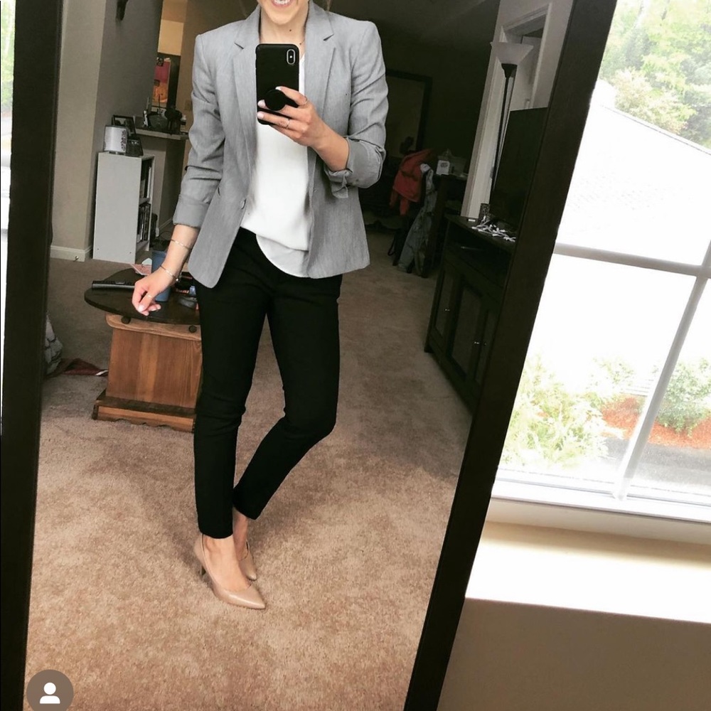 Gray Express Fitted Stretch Blazer - image 3